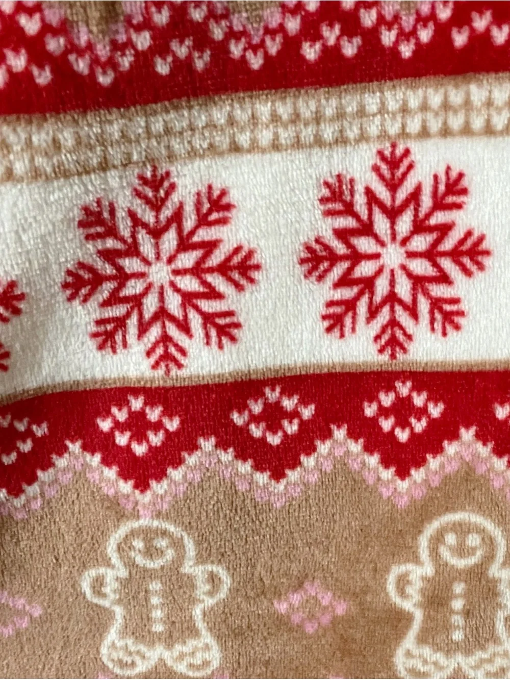 Holiday Time Womens XS 0-2 One Piece Pajamas Gingerbread Snowflake Hooded Fleece